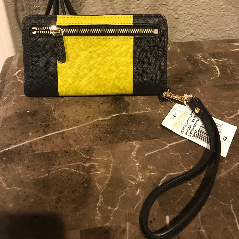 Michael Kors Black and Yellow Satchel with Gold Hardware - Picture 10 of 13